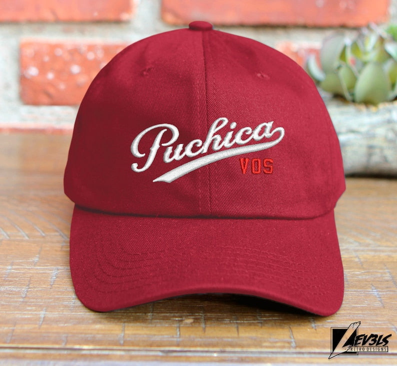 Puchica Vos Embroidered Baseball Cap | Adjustable Buckle | Dad Hat | Guatemala Love | Amor Chapin