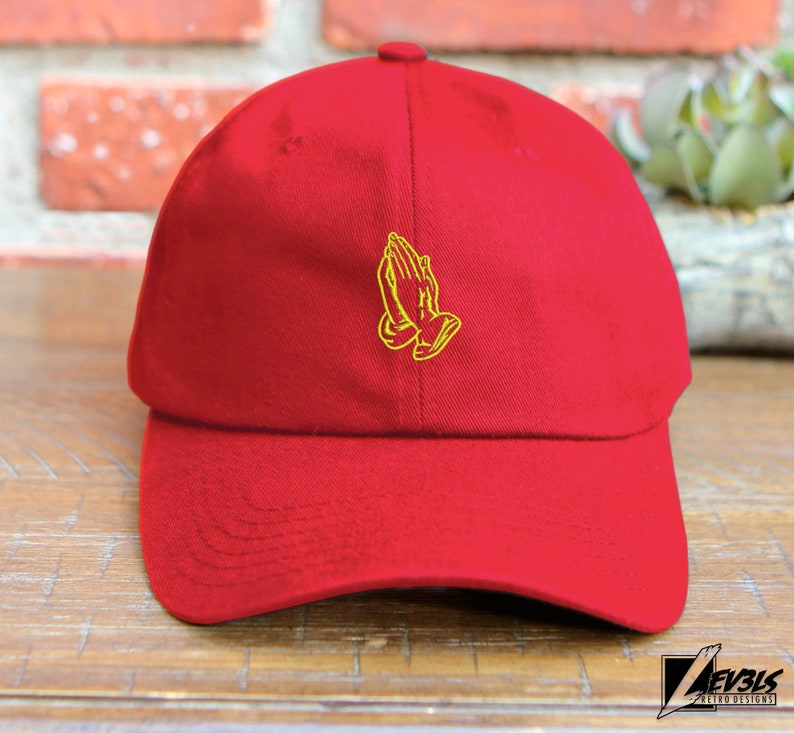 Praying Hands Embroidered Low Profile Baseball Cap | unisex | Dad Hat | Bless Up