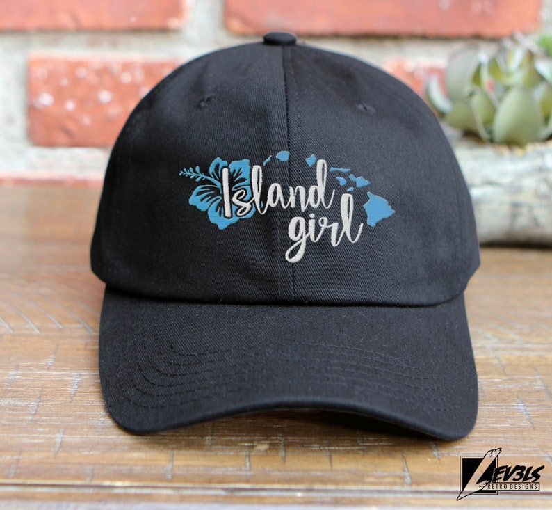 Island Girl Low Profile Embroidered Baseball Cap Adjustable Buckle Hawaii 808 AKA Dad Hat