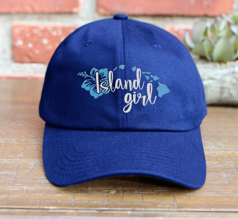 Island Girl Low Profile Embroidered Baseball Cap Adjustable Buckle Hawaii 808 AKA Dad Hat