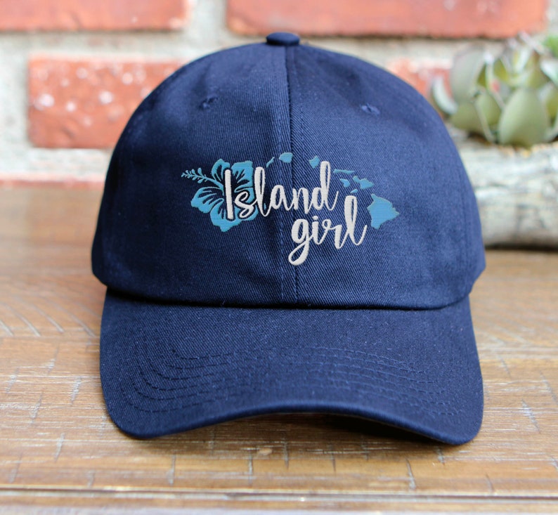 Island Girl Low Profile Embroidered Baseball Cap Adjustable Buckle Hawaii 808 AKA Dad Hat
