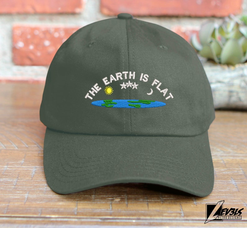 The Earth Is Flat Embroidered Cotton Baseball Cap
