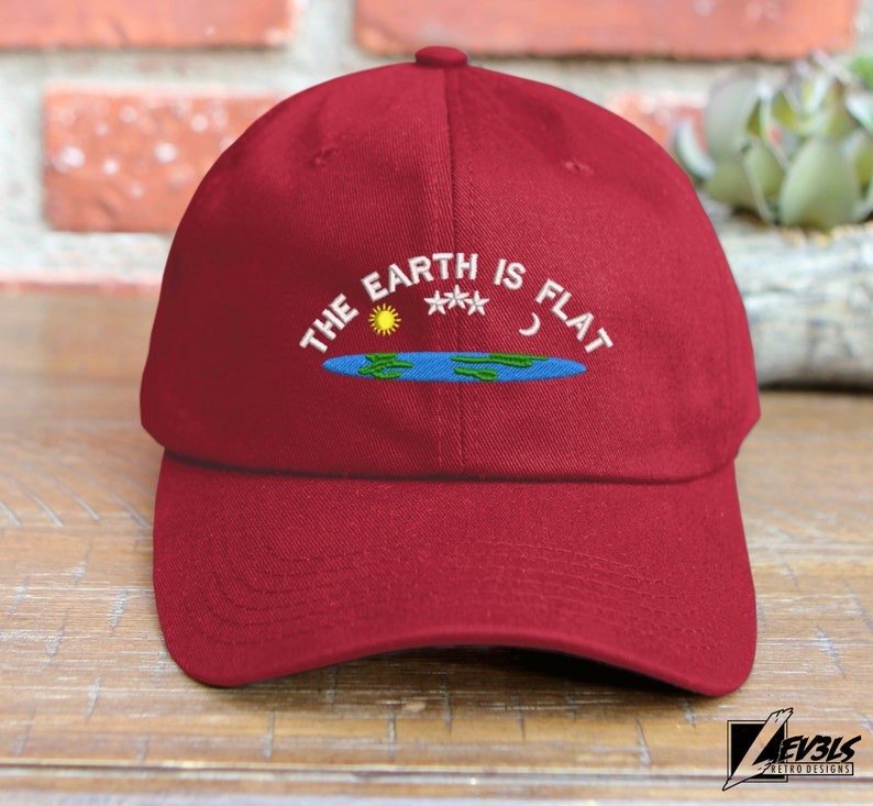 The Earth Is Flat Embroidered Cotton Baseball Cap