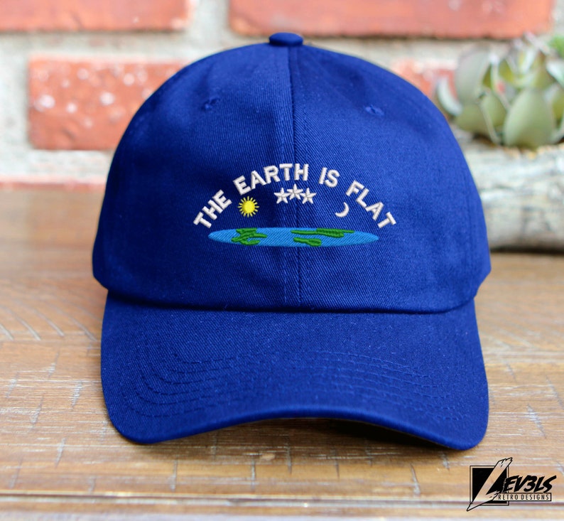 The Earth Is Flat Embroidered Cotton Baseball Cap