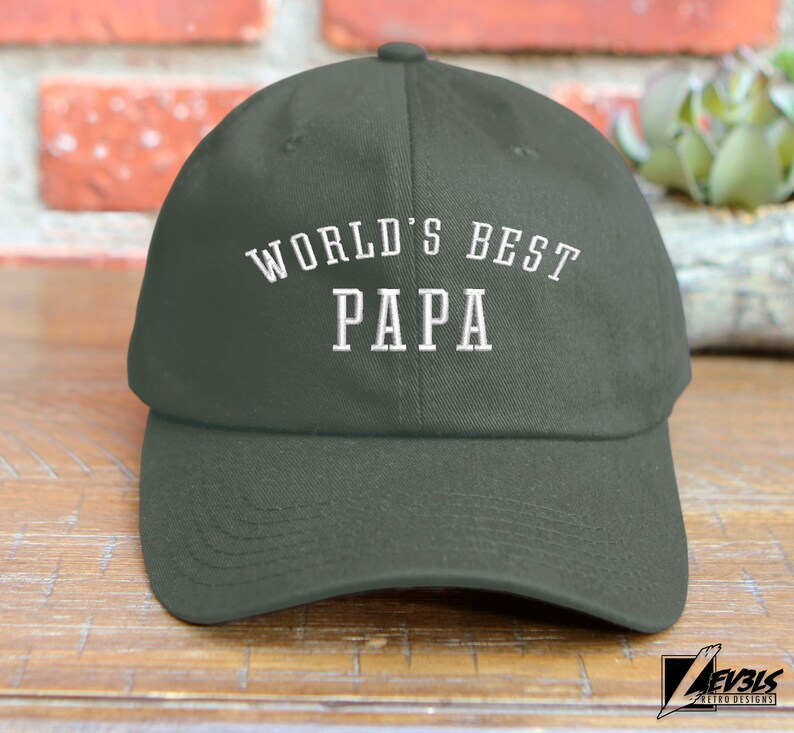 Worlds Best Papa Embroidered Baseball Unisex Cap Low Profile Dad Hat