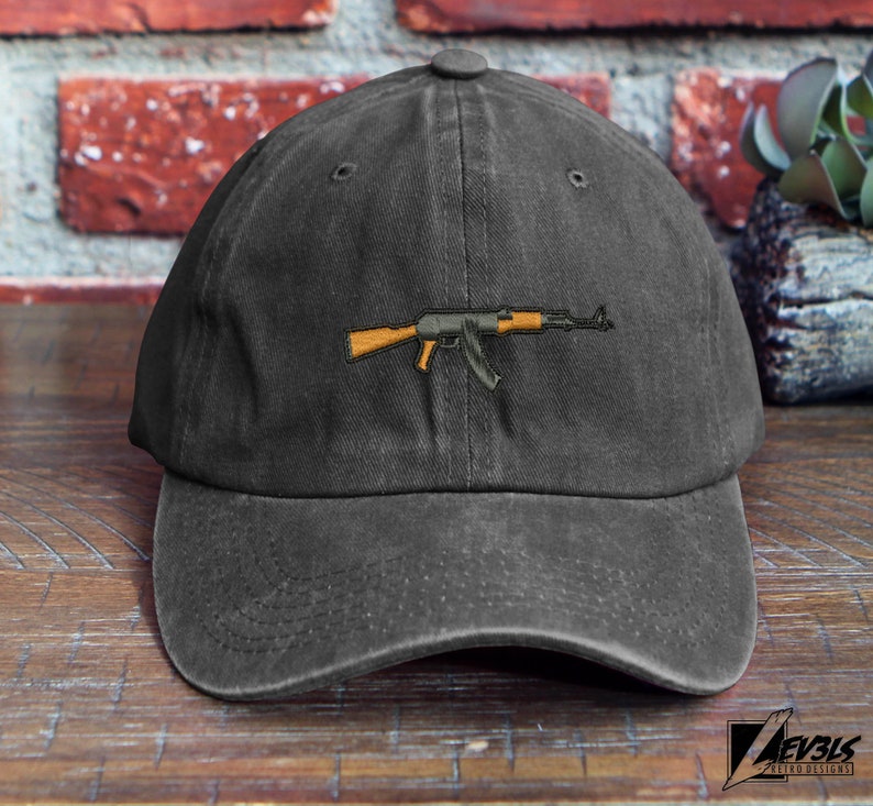 AK-47 Embroidered Unstructured Baseball Cap Kalashnikov Rifle