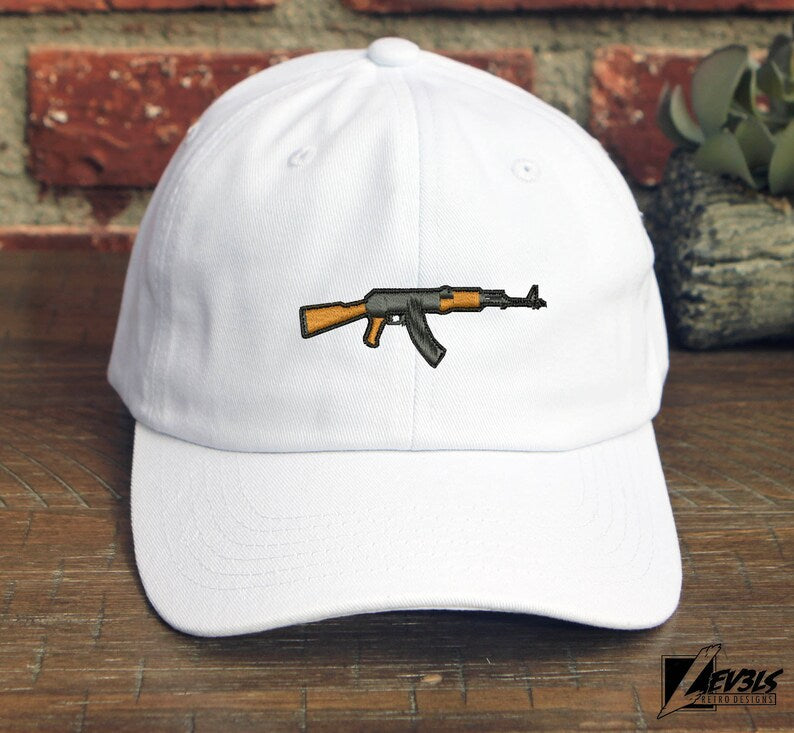 AK-47 Embroidered Unstructured Baseball Cap Kalashnikov Rifle