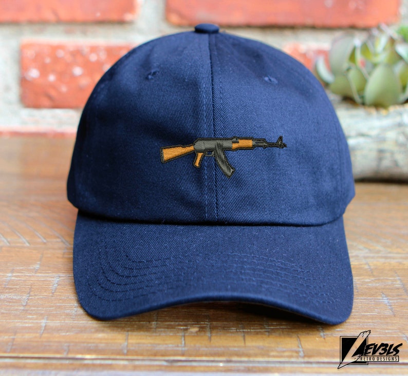 AK-47 Embroidered Unstructured Baseball Cap Kalashnikov Rifle