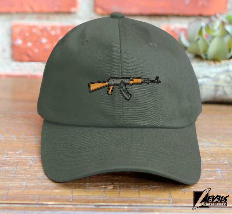 AK-47 Embroidered Unstructured Baseball Cap Kalashnikov Rifle
