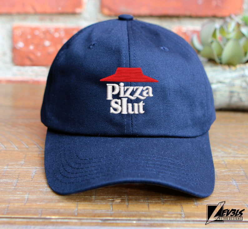 PIZZA SLUT Embroidered Low Profile Baseball Cap | Dad Hat | Foodie