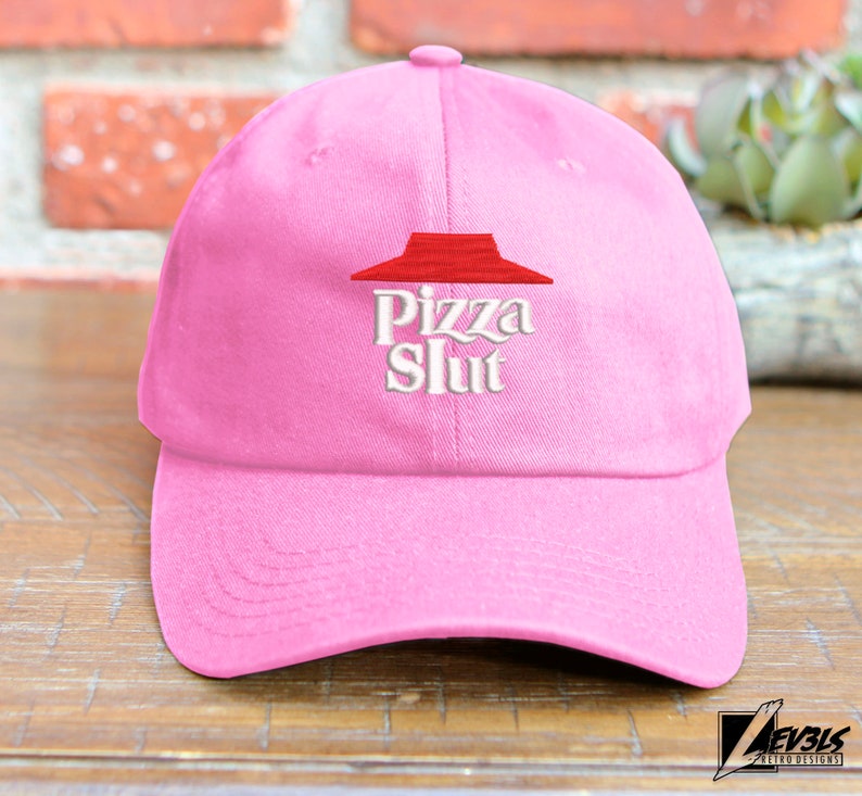 PIZZA SLUT Embroidered Low Profile Baseball Cap | Dad Hat | Foodie