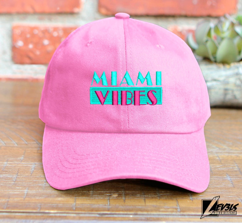 Miami Vibes Embroidered Cotton Dad Hat - Adjustable Baseball Cap