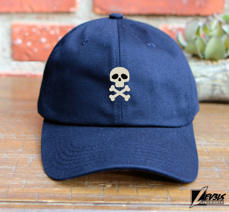 Embroidered Skull and Bones Baseball Cap - Retro Style Dad Hat