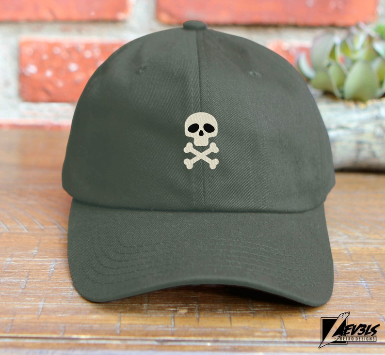 Embroidered Skull and Bones Baseball Cap - Retro Style Dad Hat