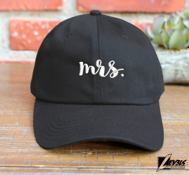 Mrs. Low Profile Embroidered Baseball Cap AKA Dad Hat Wedding Day Cap