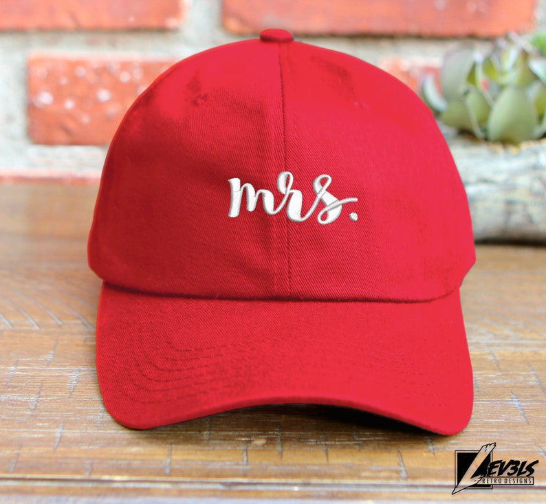 Mrs. Low Profile Embroidered Baseball Cap AKA Dad Hat Wedding Day Cap