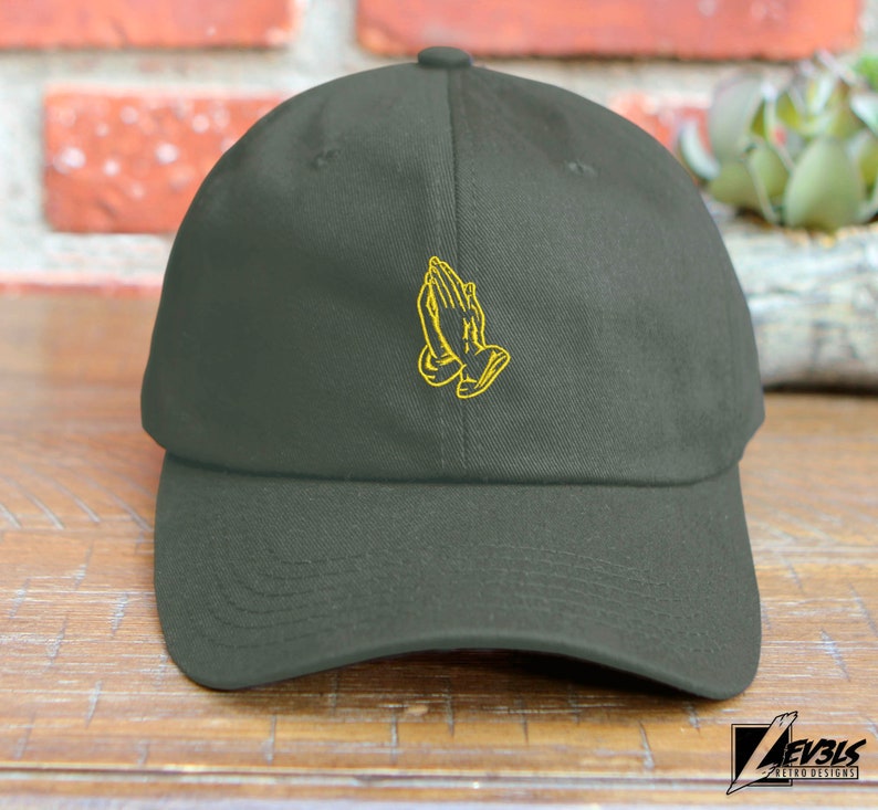 Praying Hands Embroidered Low Profile Baseball Cap | unisex | Dad Hat | Bless Up