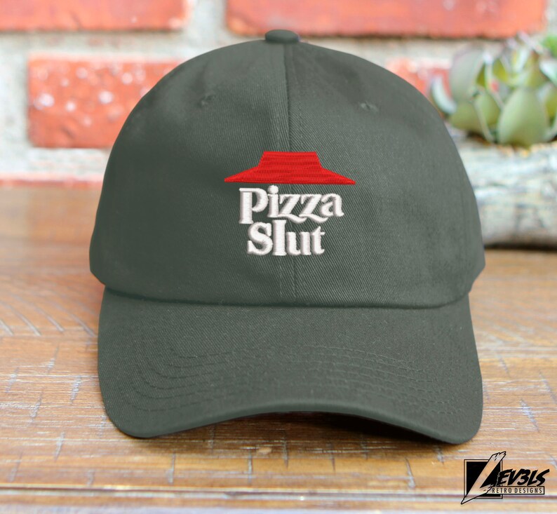 PIZZA SLUT Embroidered Low Profile Baseball Cap | Dad Hat | Foodie