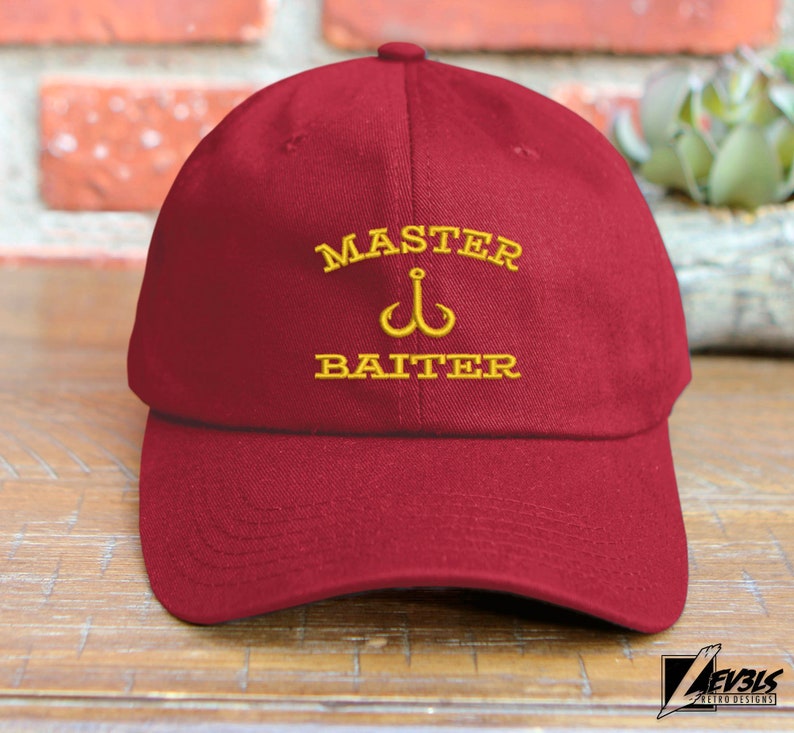 Master Baiter Embroidered Fishing Cap: Salty Dad Humor
