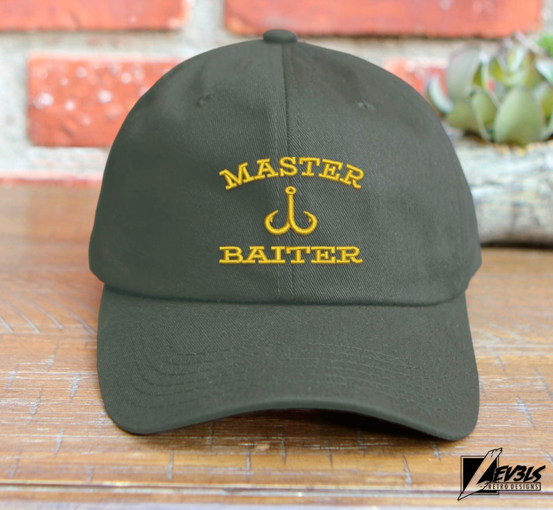Master Baiter Embroidered Fishing Cap: Salty Dad Humor