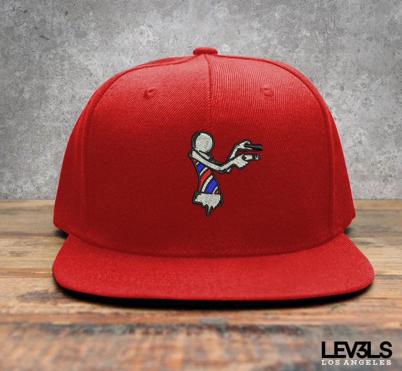 Barber Pole Man Embroidered Snapback Cap