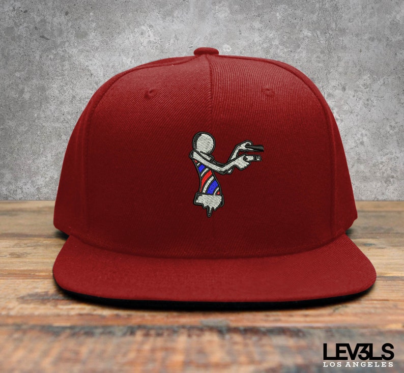 Barber Pole Man Embroidered Snapback Cap