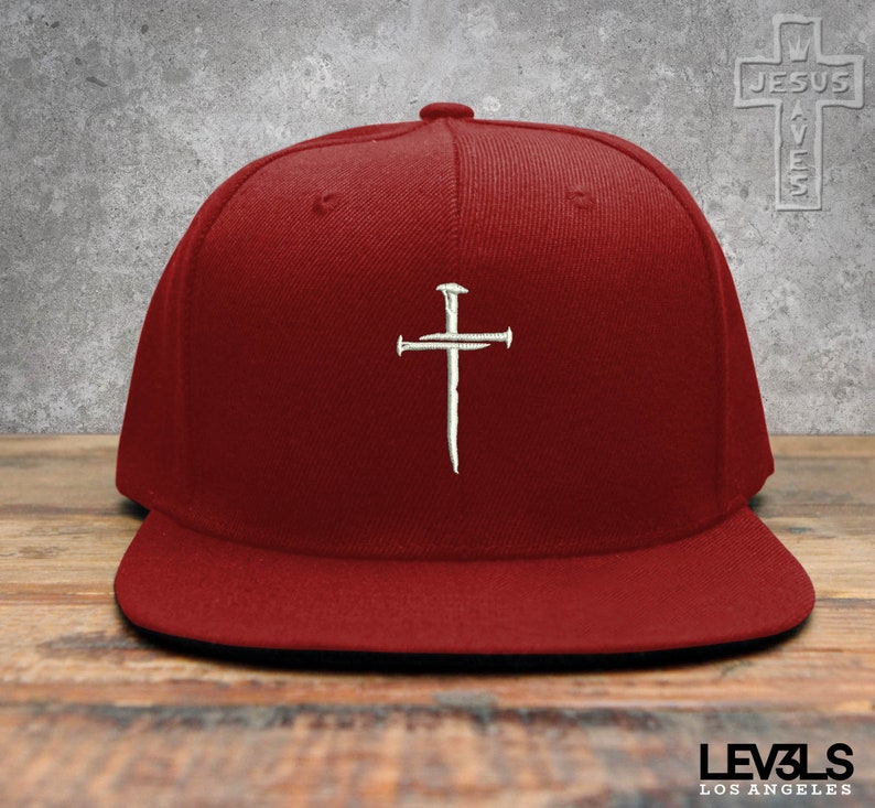 Cross 3 Nails Embroidered Snapback Baseball Cap | Christian Cross | Jesus Saves