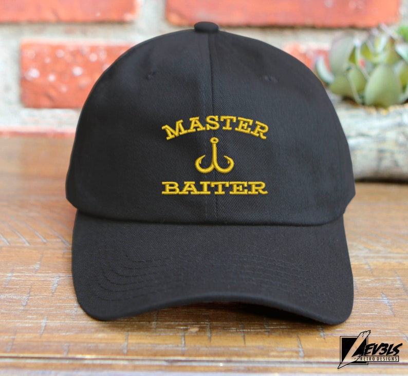Master Baiter Embroidered Fishing Cap: Salty Dad Humor
