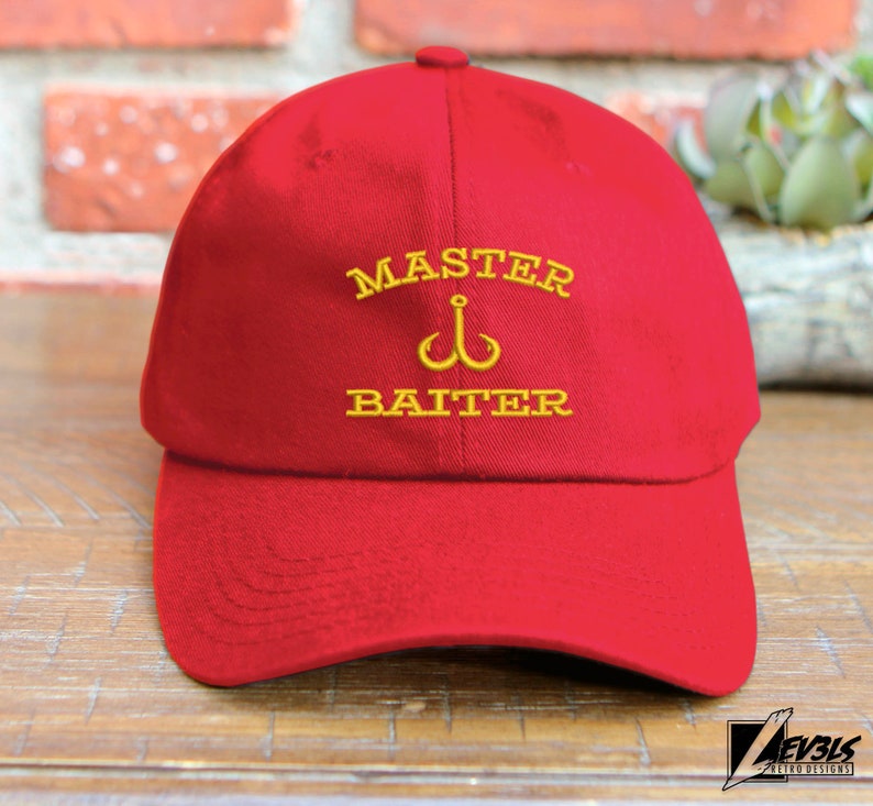 Master Baiter Embroidered Fishing Cap: Salty Dad Humor