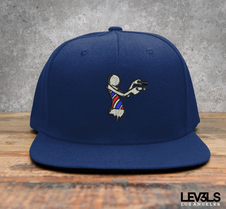 Barber Pole Man Embroidered Snapback Cap