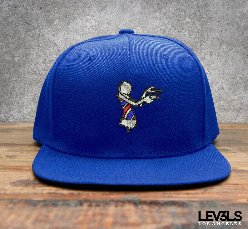 Barber Pole Man Embroidered Snapback Cap