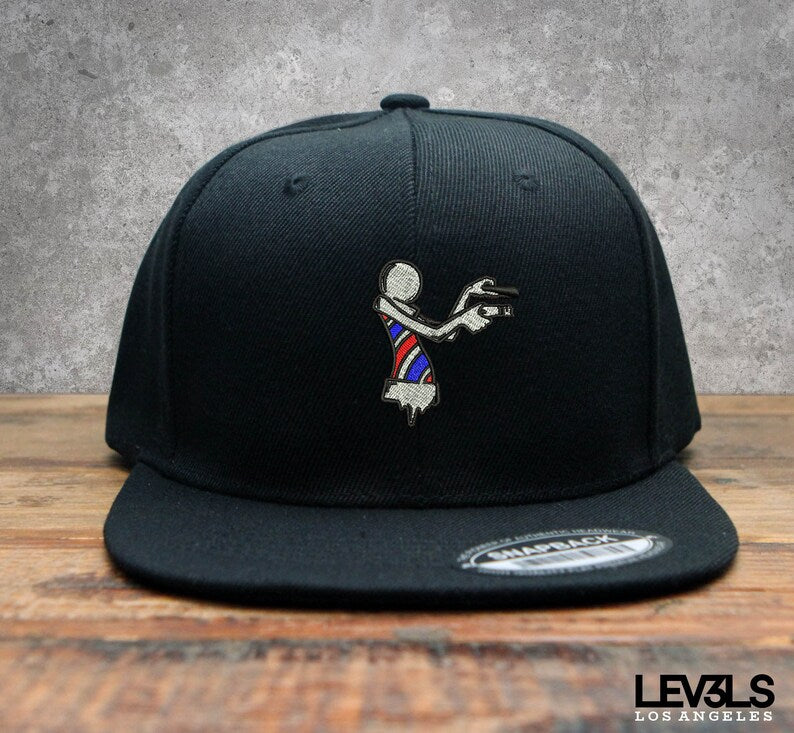Barber Pole Man Embroidered Snapback Cap