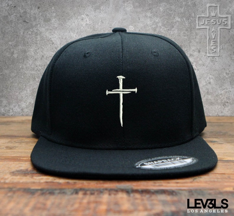 Cross 3 Nails Embroidered Snapback Baseball Cap | Christian Cross | Jesus Saves