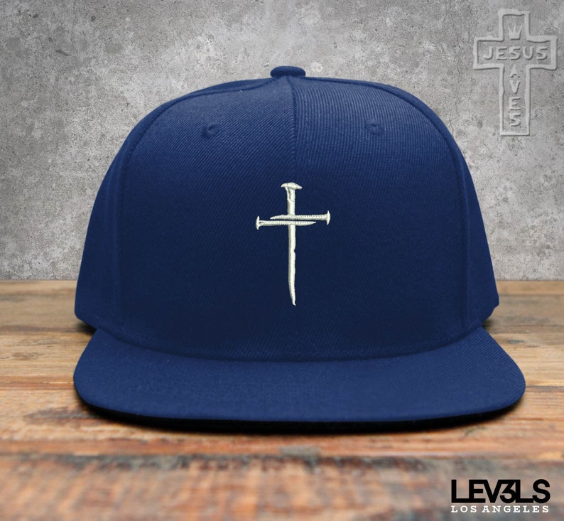Cross 3 Nails Embroidered Snapback Baseball Cap | Christian Cross | Jesus Saves