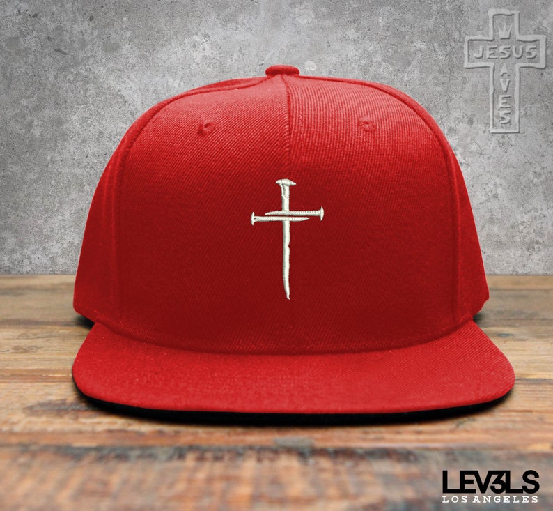 Cross 3 Nails Embroidered Snapback Baseball Cap | Christian Cross | Jesus Saves