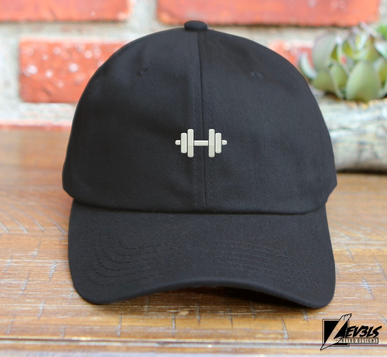 Embroidered Dumbbell Dad Hat: Unisex Gym Workout Cap