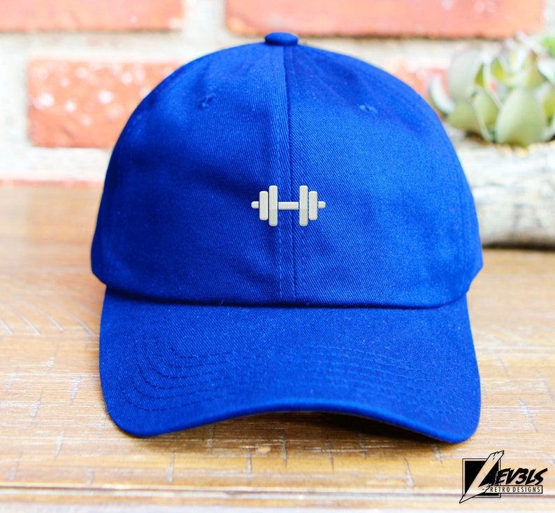 Embroidered Dumbbell Dad Hat: Unisex Gym Workout Cap