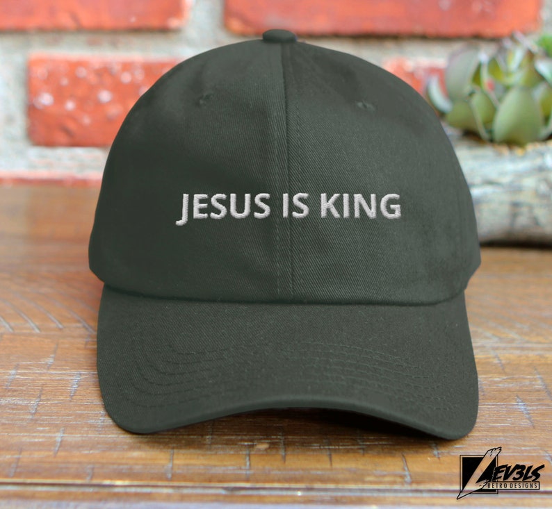 JESUS Is King Embroidered Adjustable Low Profile Baseball Cap Dad Hat