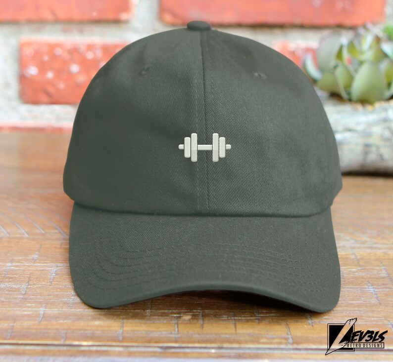 Embroidered Dumbbell Dad Hat: Unisex Gym Workout Cap