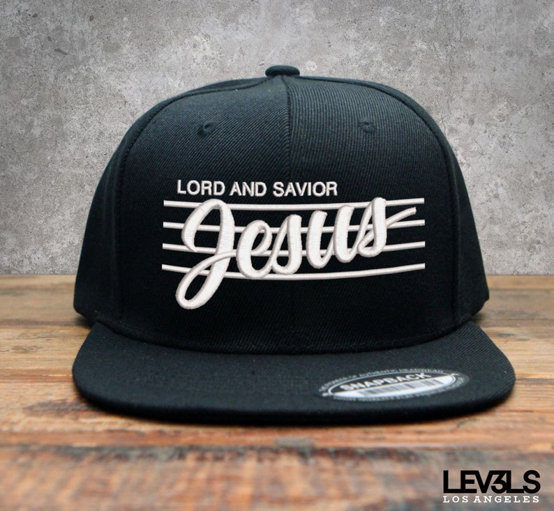 Retro Jesus Embroidered Snapback Cap: Lord and Savior