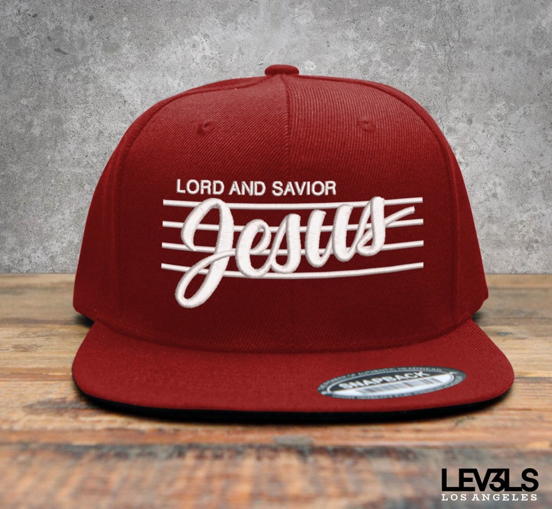 Retro Jesus Embroidered Snapback Cap: Lord and Savior