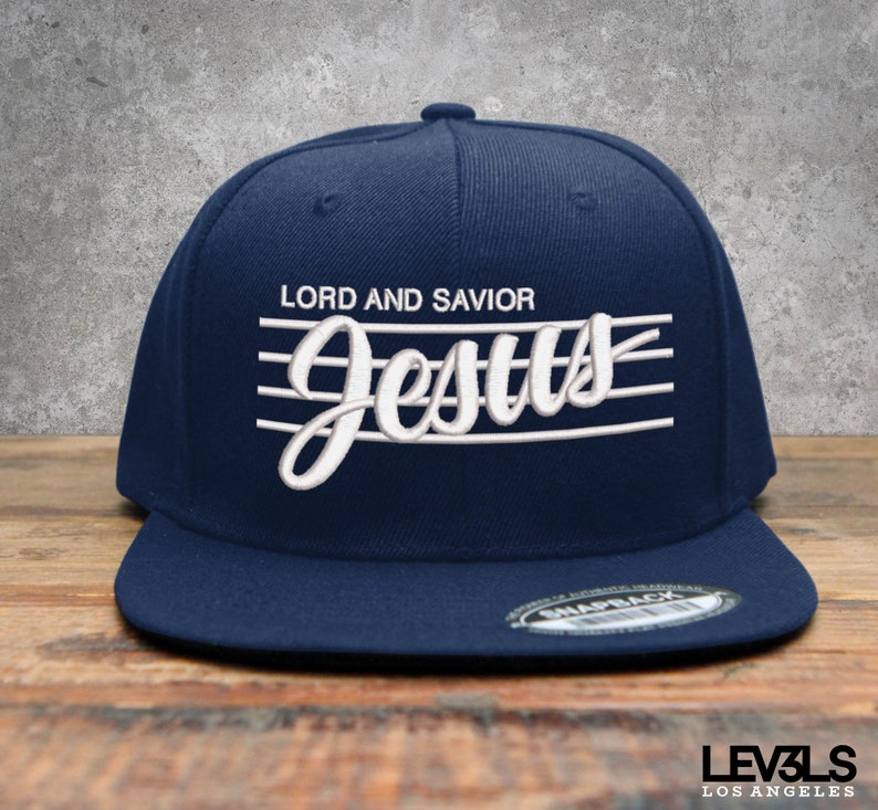 Retro Jesus Embroidered Snapback Cap: Lord and Savior