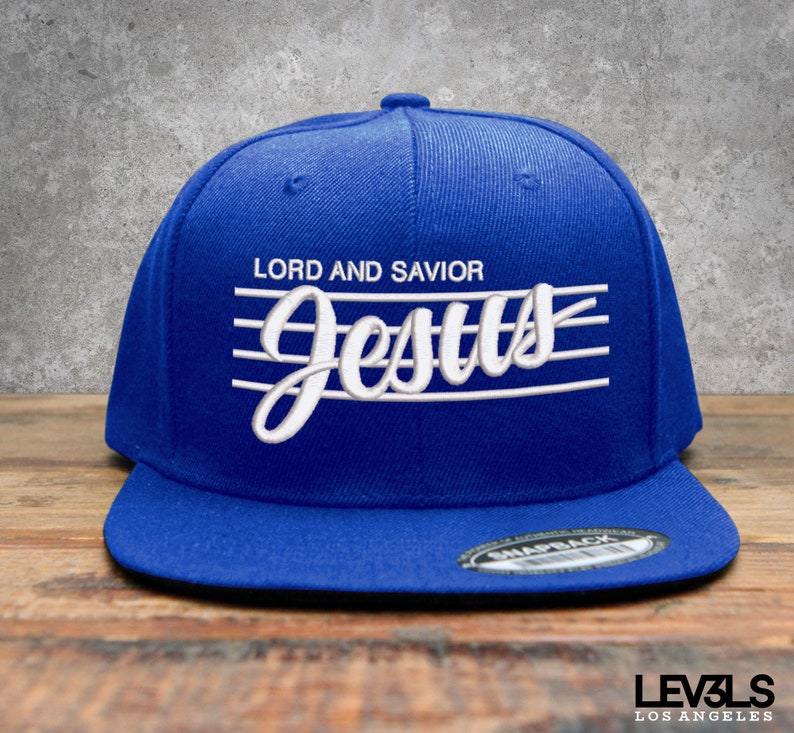 Retro Jesus Embroidered Snapback Cap: Lord and Savior