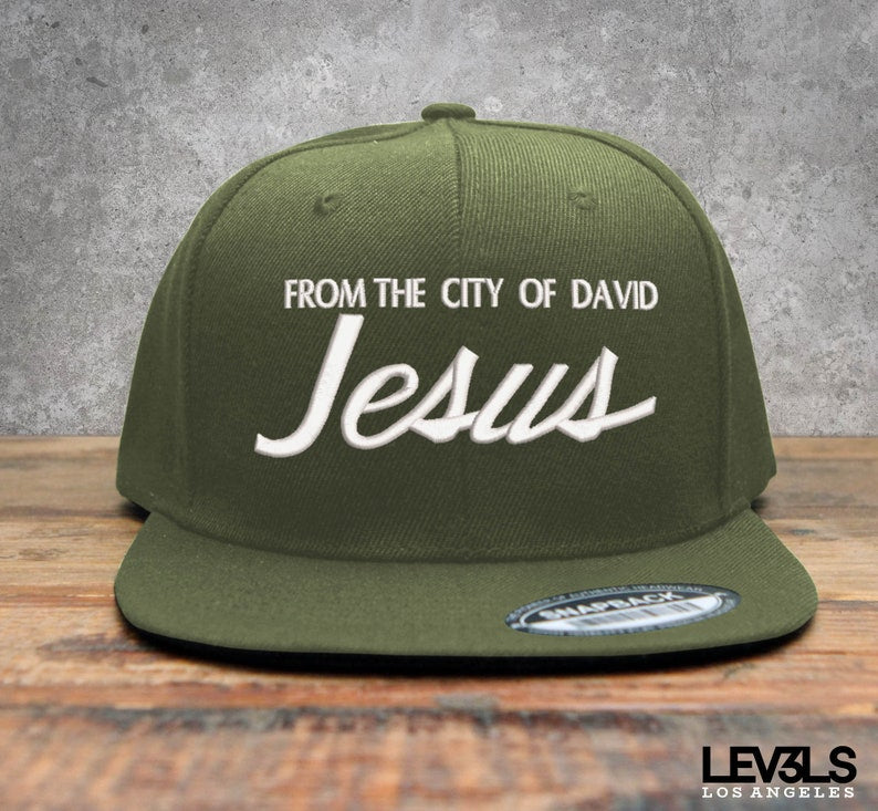 Embroidered Jesus Snapback Baseball Cap - City of David Retro Style