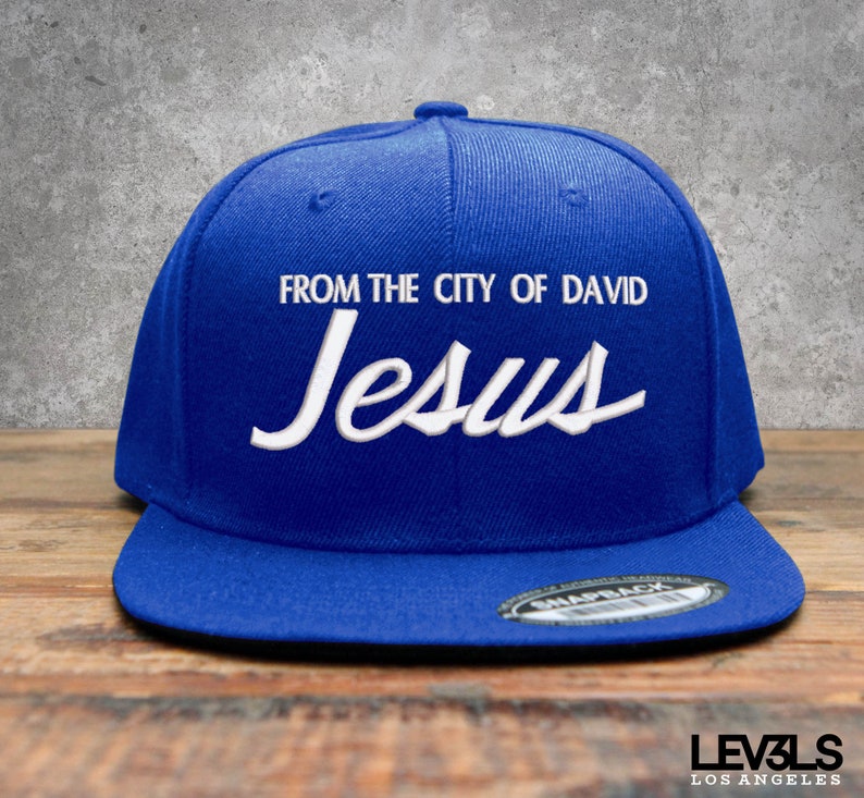 Embroidered Jesus Snapback Baseball Cap - City of David Retro Style