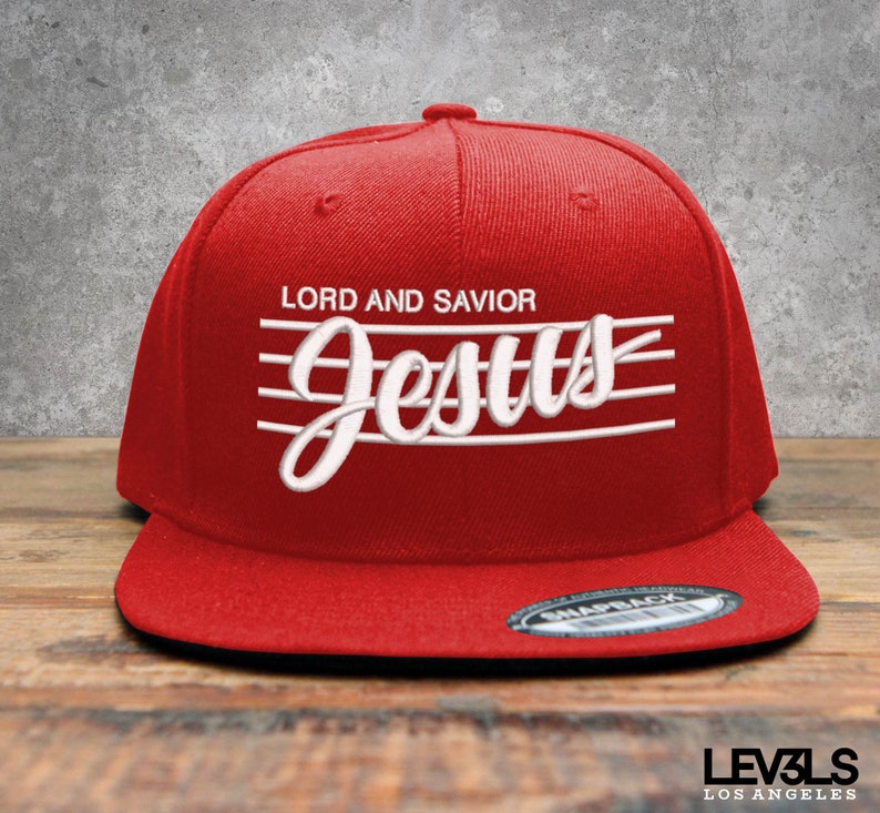 Retro Jesus Embroidered Snapback Cap: Lord and Savior