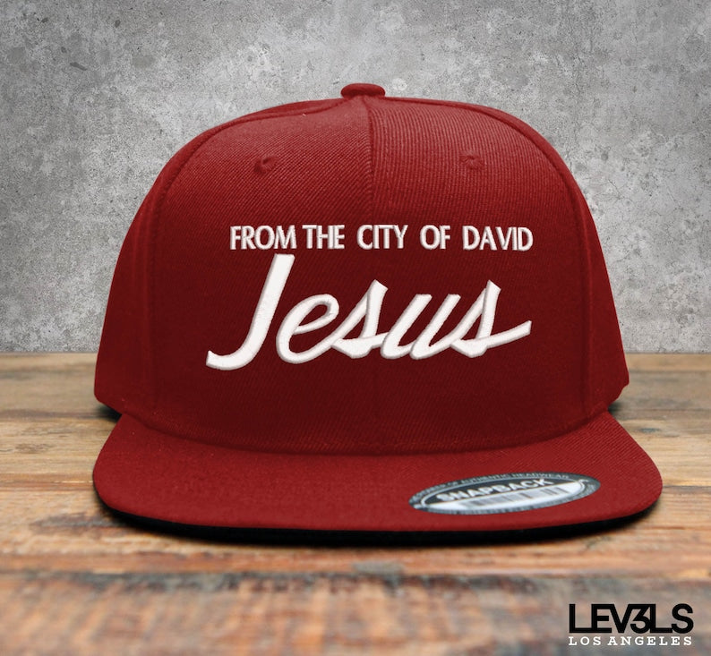 Embroidered Jesus Snapback Baseball Cap - City of David Retro Style