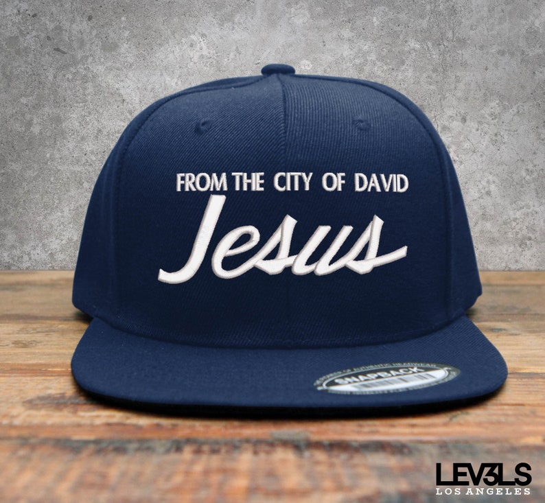 Embroidered Jesus Snapback Baseball Cap - City of David Retro Style