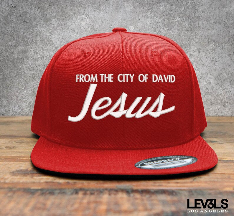 Embroidered Jesus Snapback Baseball Cap - City of David Retro Style