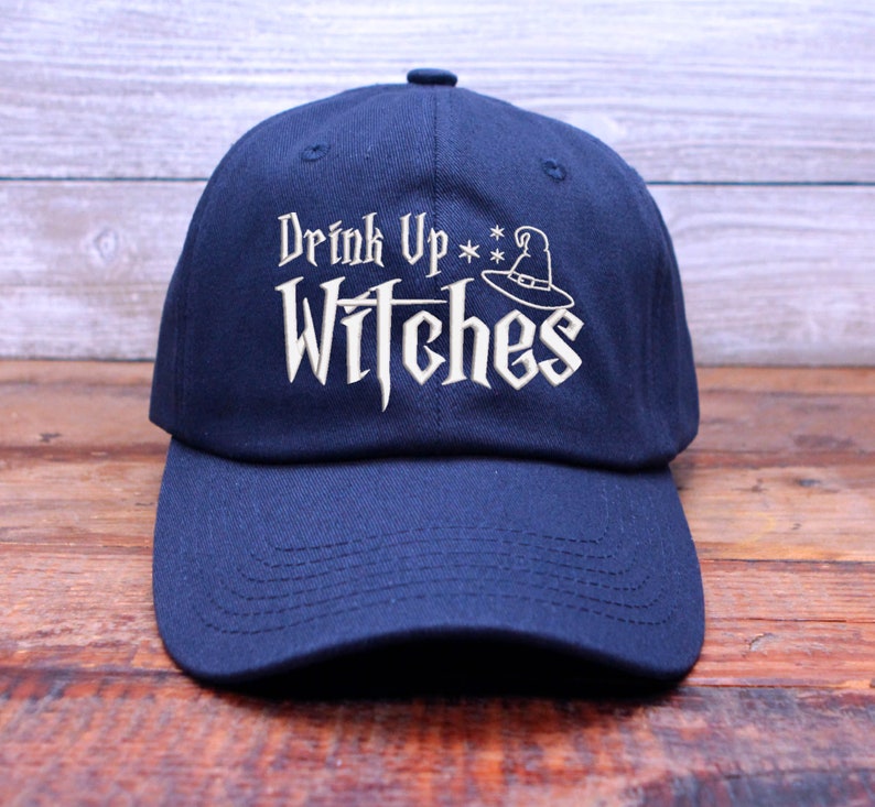 Drink Up Witches Embroidered Baseball Cap Adjustable Buckle Everyday Is Halloween Fall Season